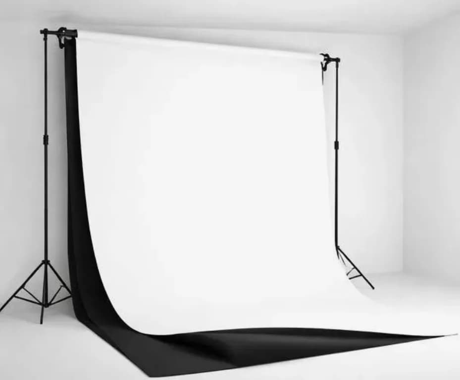 PVC 3.2x6M Black and White Vinyl Bacdrop with complete Stand 