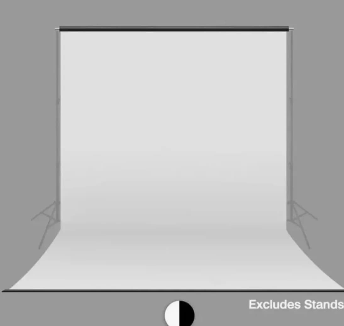PVC 3.2X6M White and Black Vinyl Backdrop 